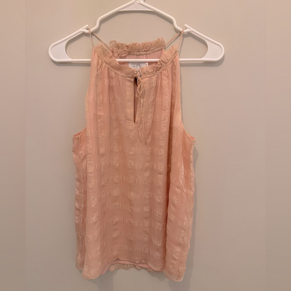 Anthropologie HD in Paris Silk Pink Halter Tank - Size 6
